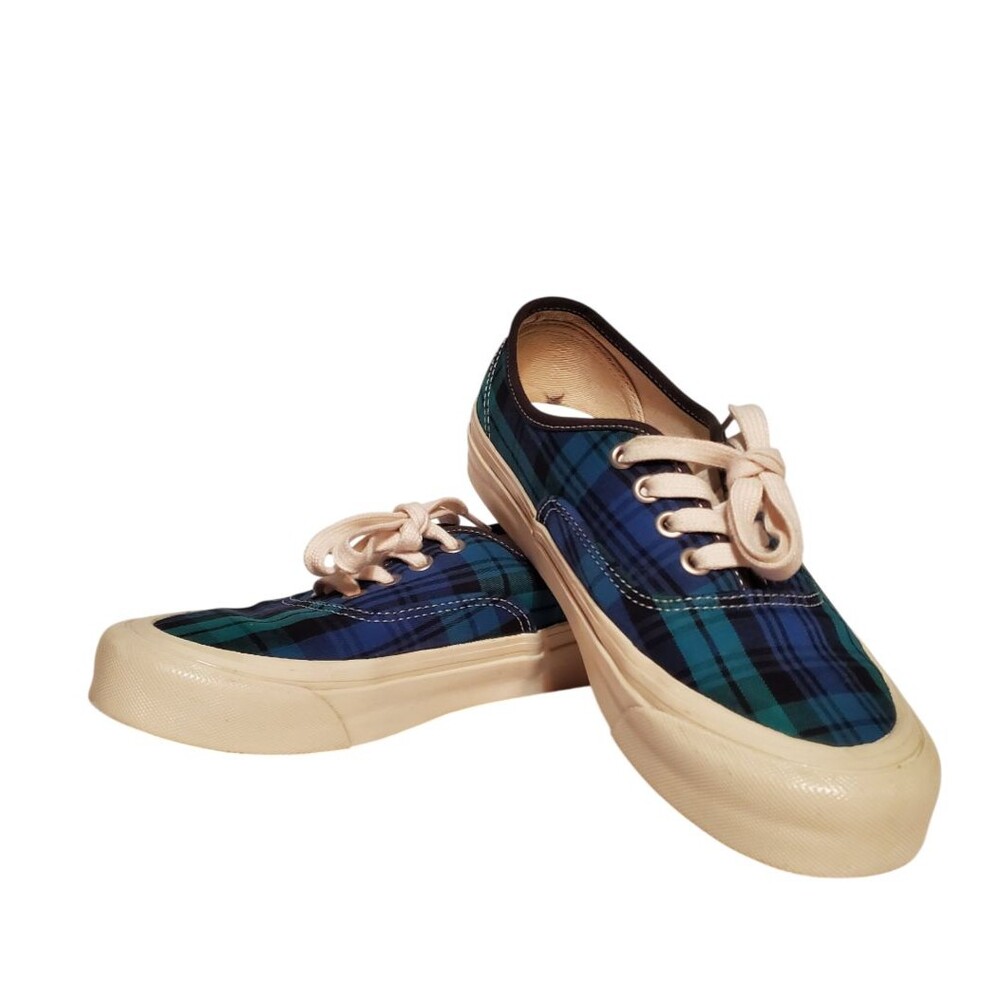 Vans Authentic 44 DX Anaheim Factory Blackwatch OG Plaid Sneakers Sz W7/M5.5